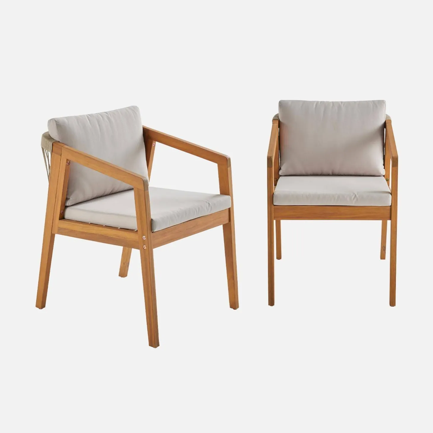 Acaciahouten tuinstoelen met touwen (Set van 2)
