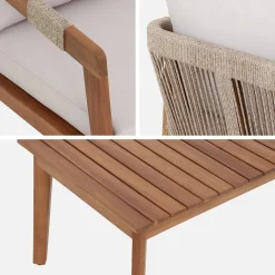 Acacia tuinset voor 4 personen met touwen