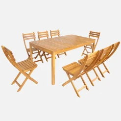 Acacia tuintafel met afgeronde hoeken, 8 personen