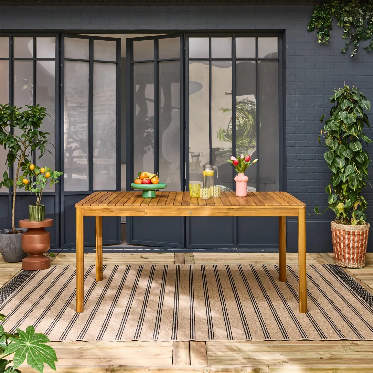 Acacia tuintafel met afgeronde hoeken, 8 personen