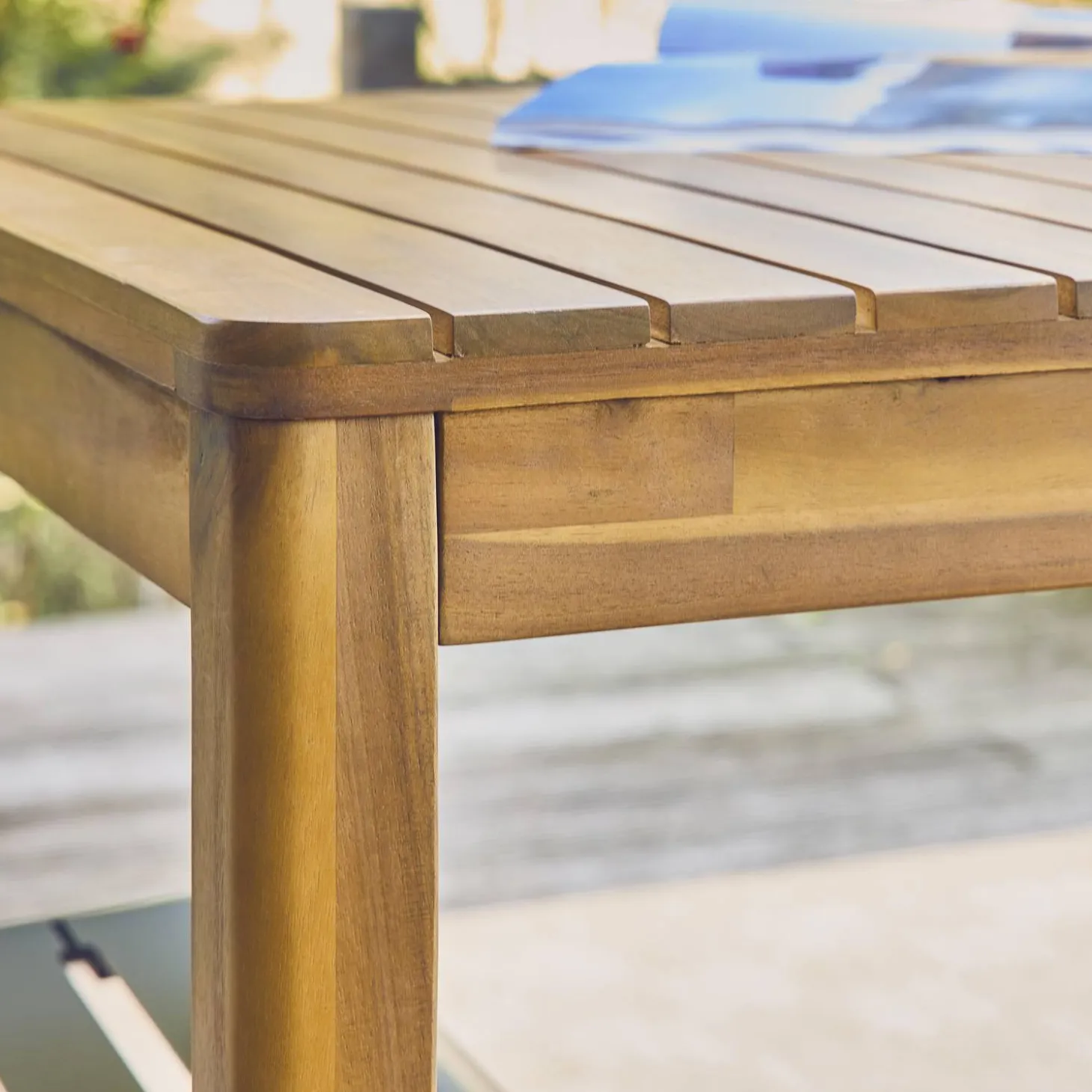 Acacia tuintafel met afgeronde hoeken, 8 personen
