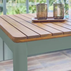 Acacia tuintafel met afgeronde hoeken, 6 plaatsen