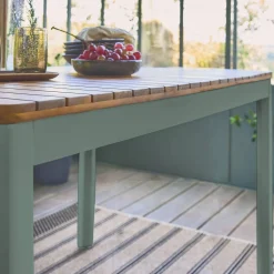 Acacia tuintafel met afgeronde hoeken, 6 plaatsen