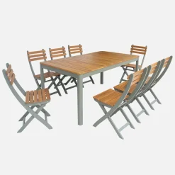 Acacia tuintafel met afgeronde hoeken, 8 personen
