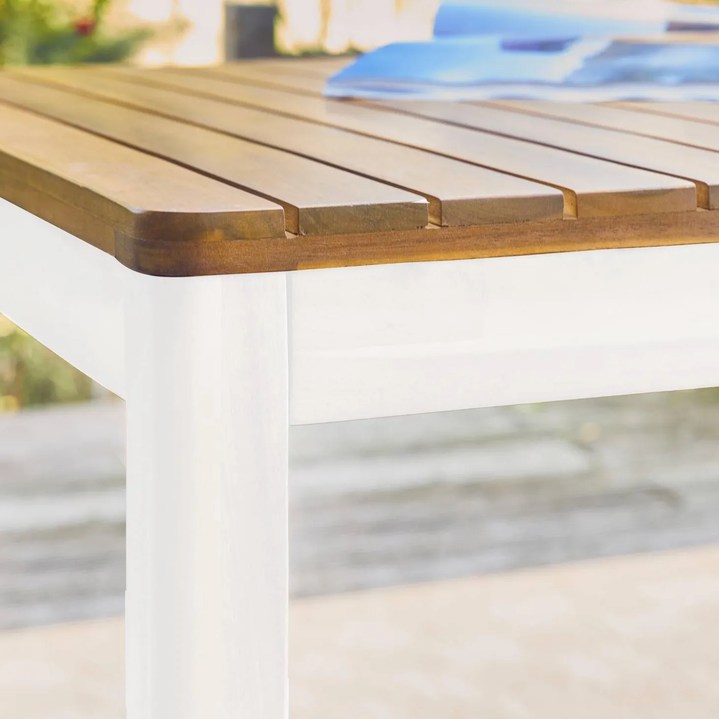Acacia tuintafel met afgeronde hoeken, 8 personen