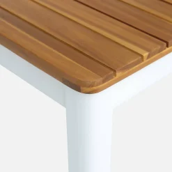 Acacia tuintafel met ronde hoeken, 6 stoelen
