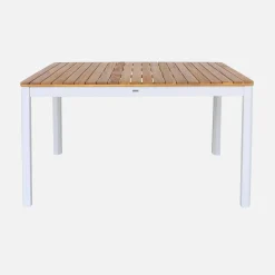 Acacia tuintafel met ronde hoeken, 6 stoelen