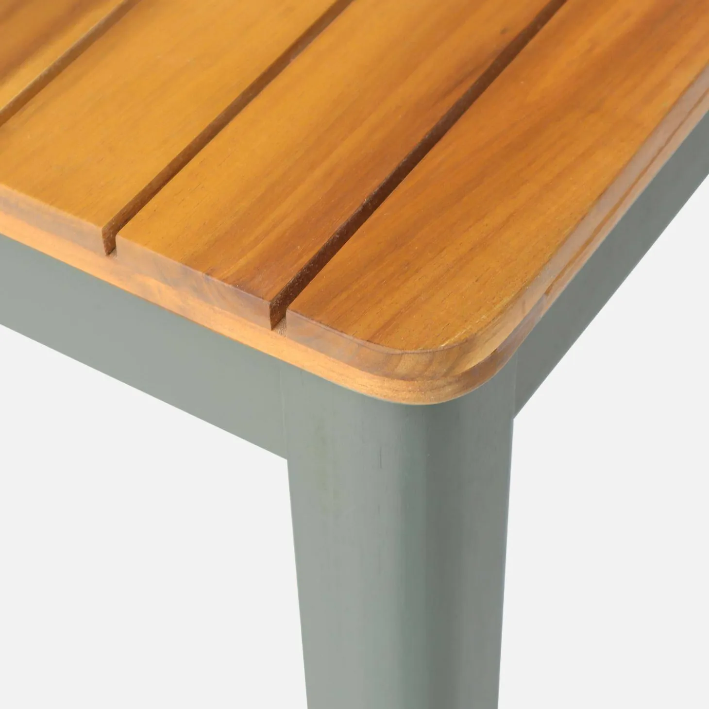 Acacia tuintafel met ronde hoeken, 8 stoelen