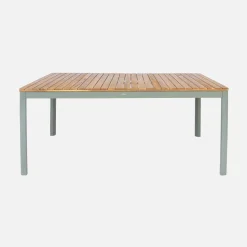 Acacia tuintafel met ronde hoeken, 8 stoelen