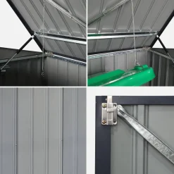 Afvalhok gegalvaniseerd staal, L173xB101xH 131-190 cm (1,75m2)