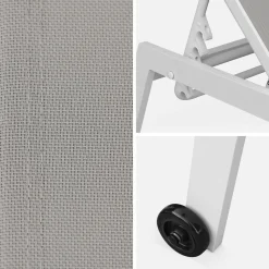 Aluminium ligstoelen, meerdere standen, met wieltjes (set van 2)