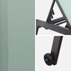 Aluminium ligstoelen, meerdere standen, met wieltjes (set van 2)