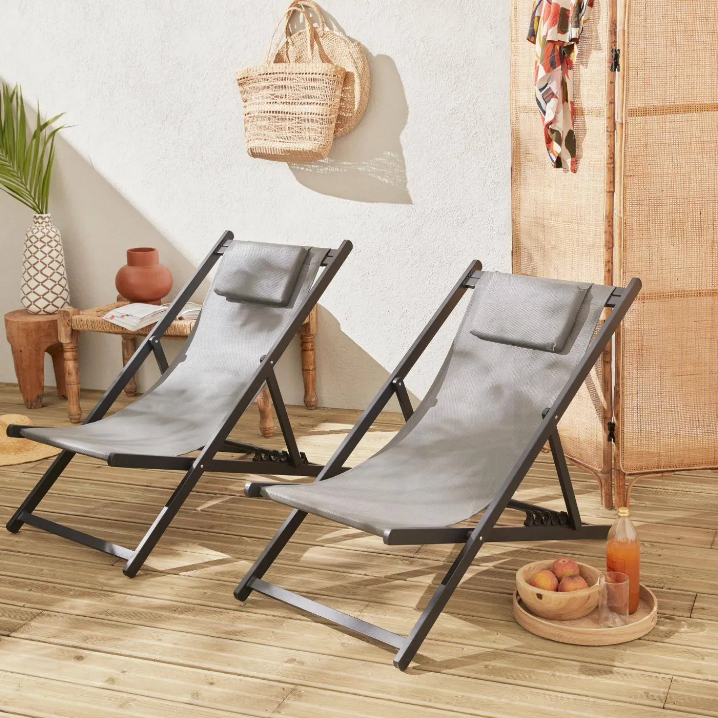 Aluminium ligstoel met meerdere posities (set van 2)