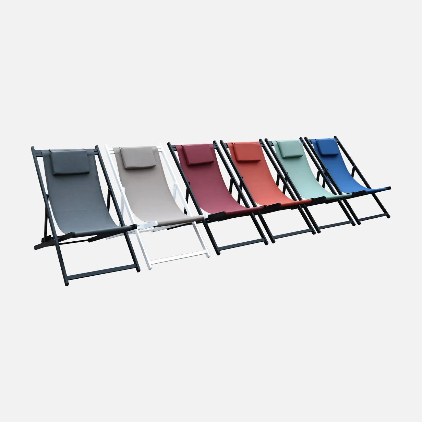 Aluminium ligstoel met meerdere posities (set van 2)