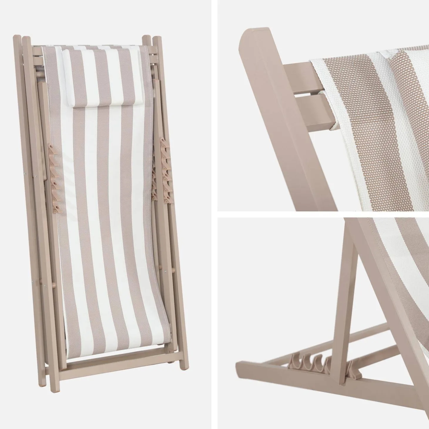 Aluminium ligstoel met meerdere posities (set van 2)