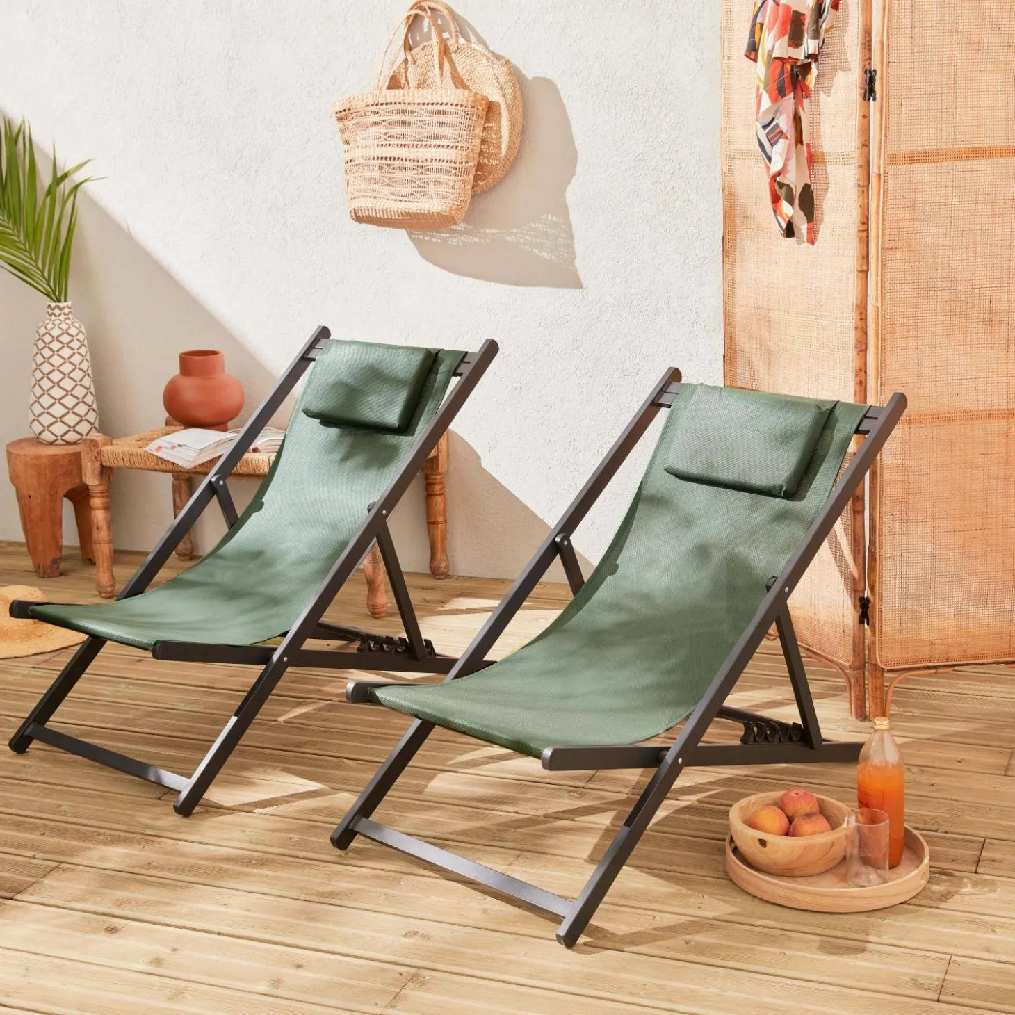 Aluminium ligstoel met meerdere posities (set van 2)