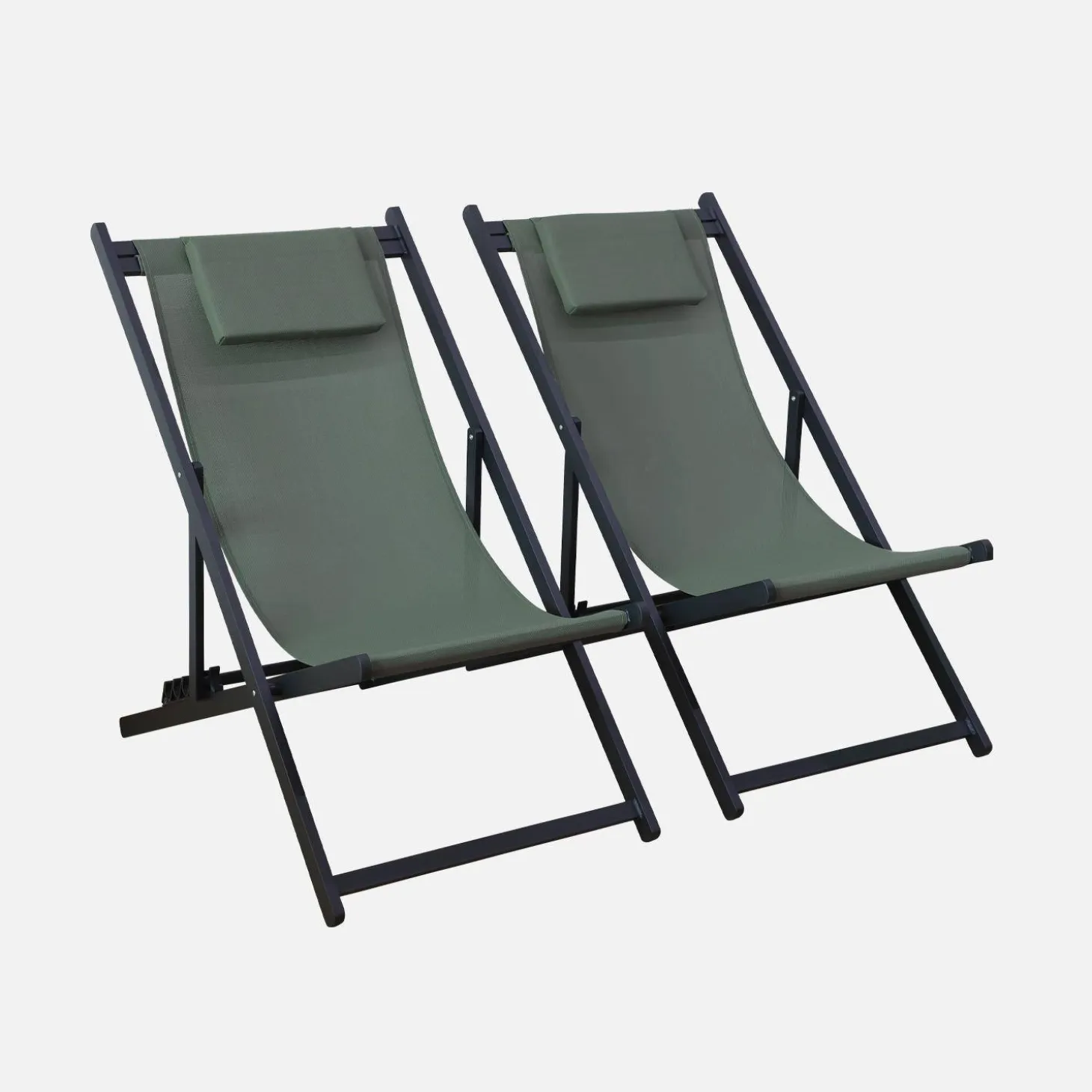 Aluminium ligstoel met meerdere posities (set van 2)