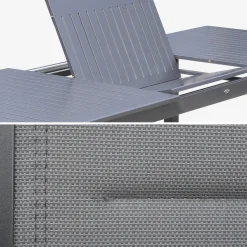 Aluminium tuinset 8 plaatsen, uitschuifbaar