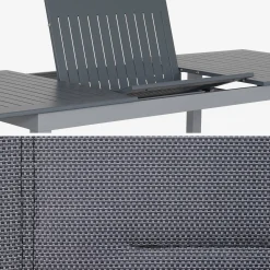 Aluminium tuinset 8 plaatsen, uitschuifbaar