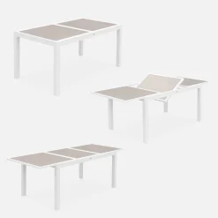 Aluminium tuinset 6 plaatsen uitschuifbaar