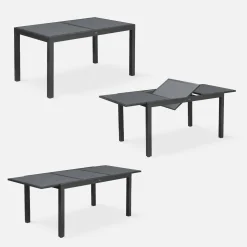 Aluminium tuinset 6 plaatsen uitschuifbaar