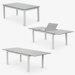 Aluminium tuinset 8 plaatsen, uitschuifbaar