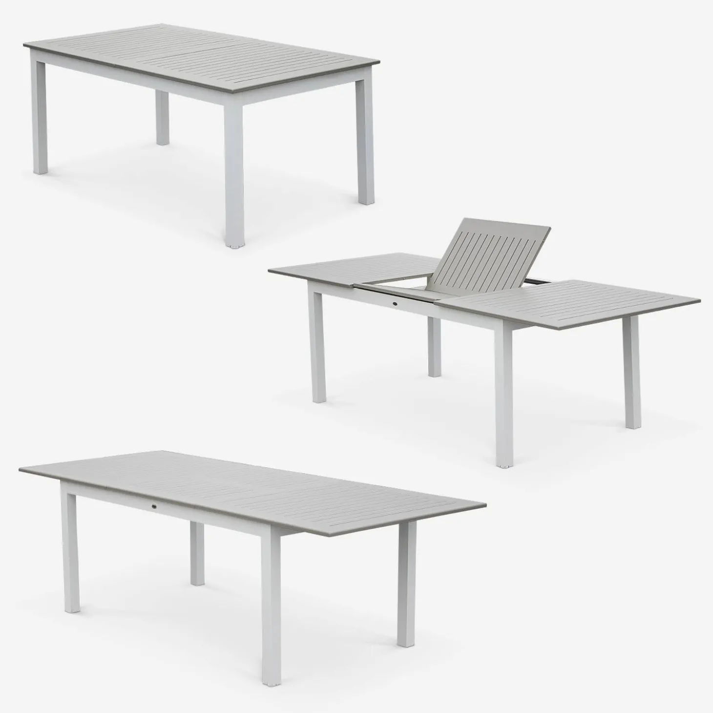 Aluminium tuinset 8 plaatsen, uitschuifbaar