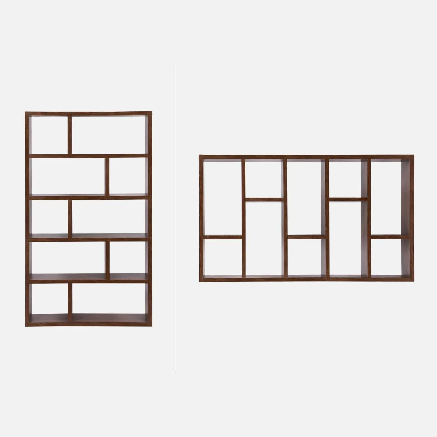 Asymmetrische vakkenkast 2x5 met 10 vakken