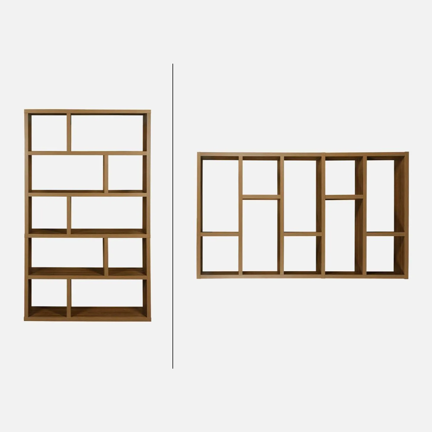 Asymmetrische vakkenkast 2x5 met 10 vakken