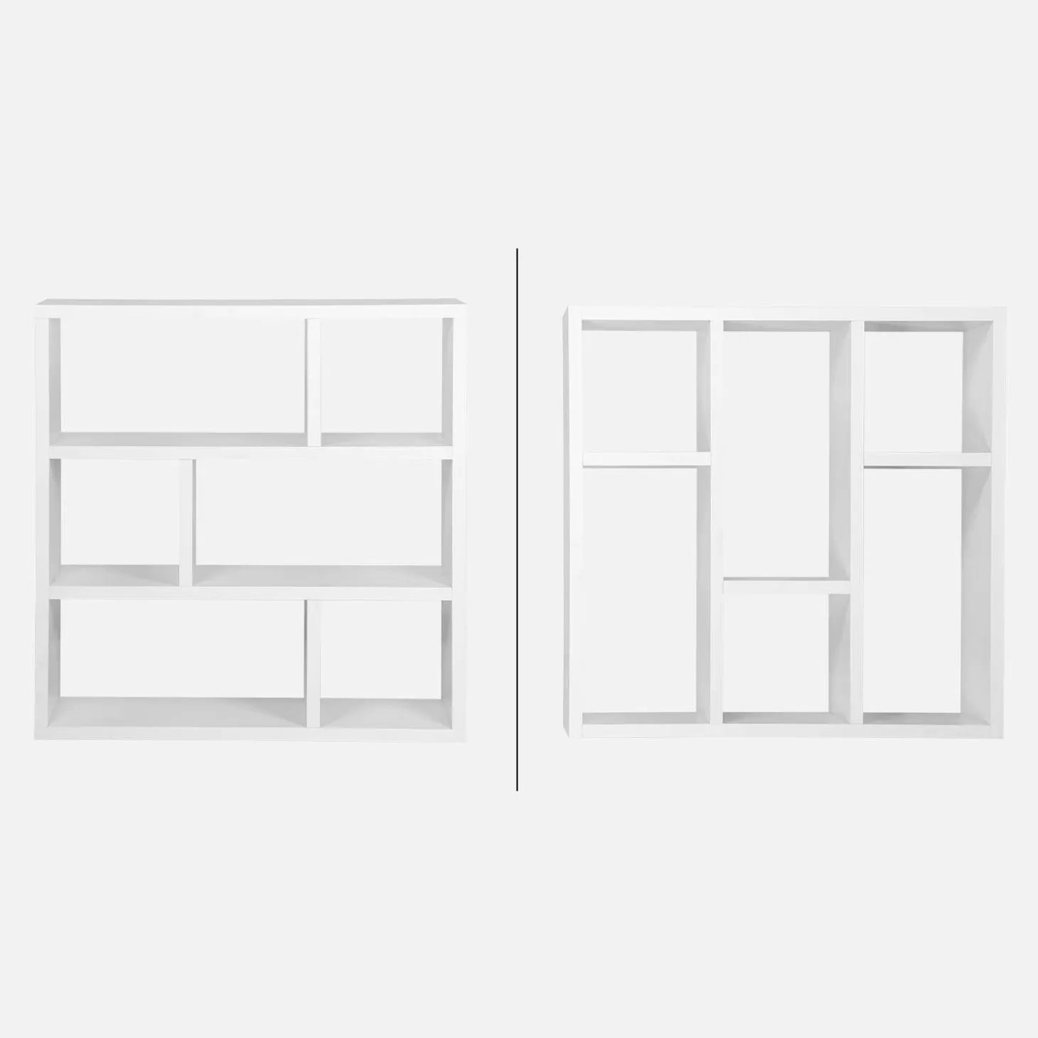 Asymmetrische vakkenkast 2x3 met 6 vakken