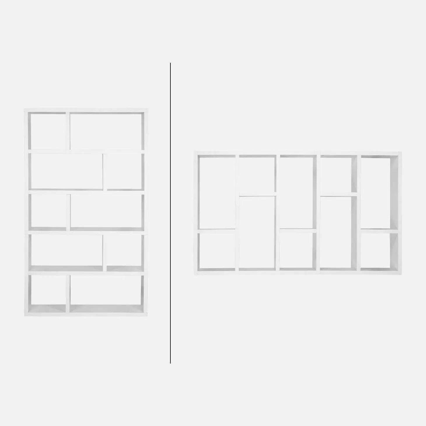 Asymmetrische vakkenkast 2x5 met 10 vakken