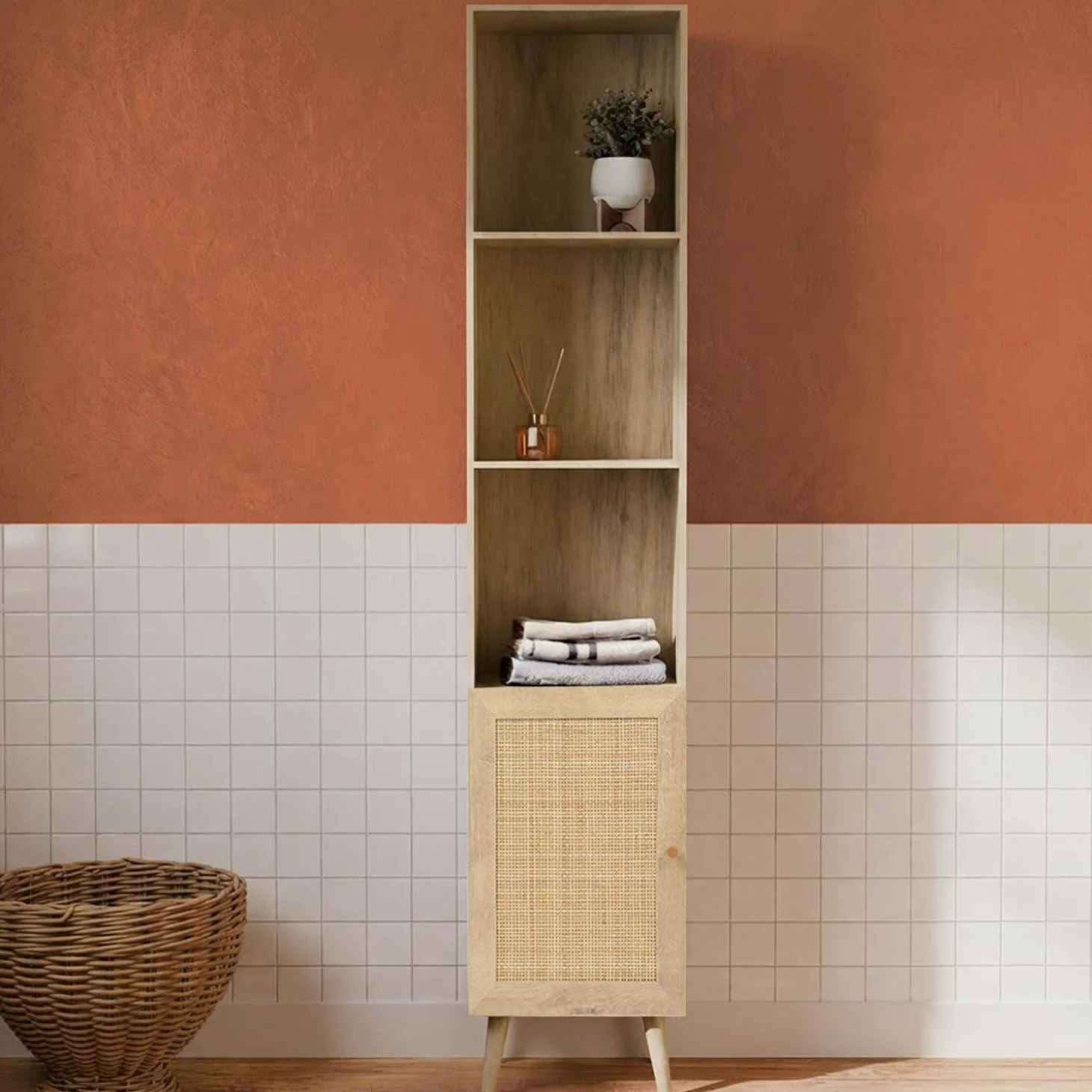 Badkamer opbergmeubel, Bohème, B 35 x D 25 x H 167cm