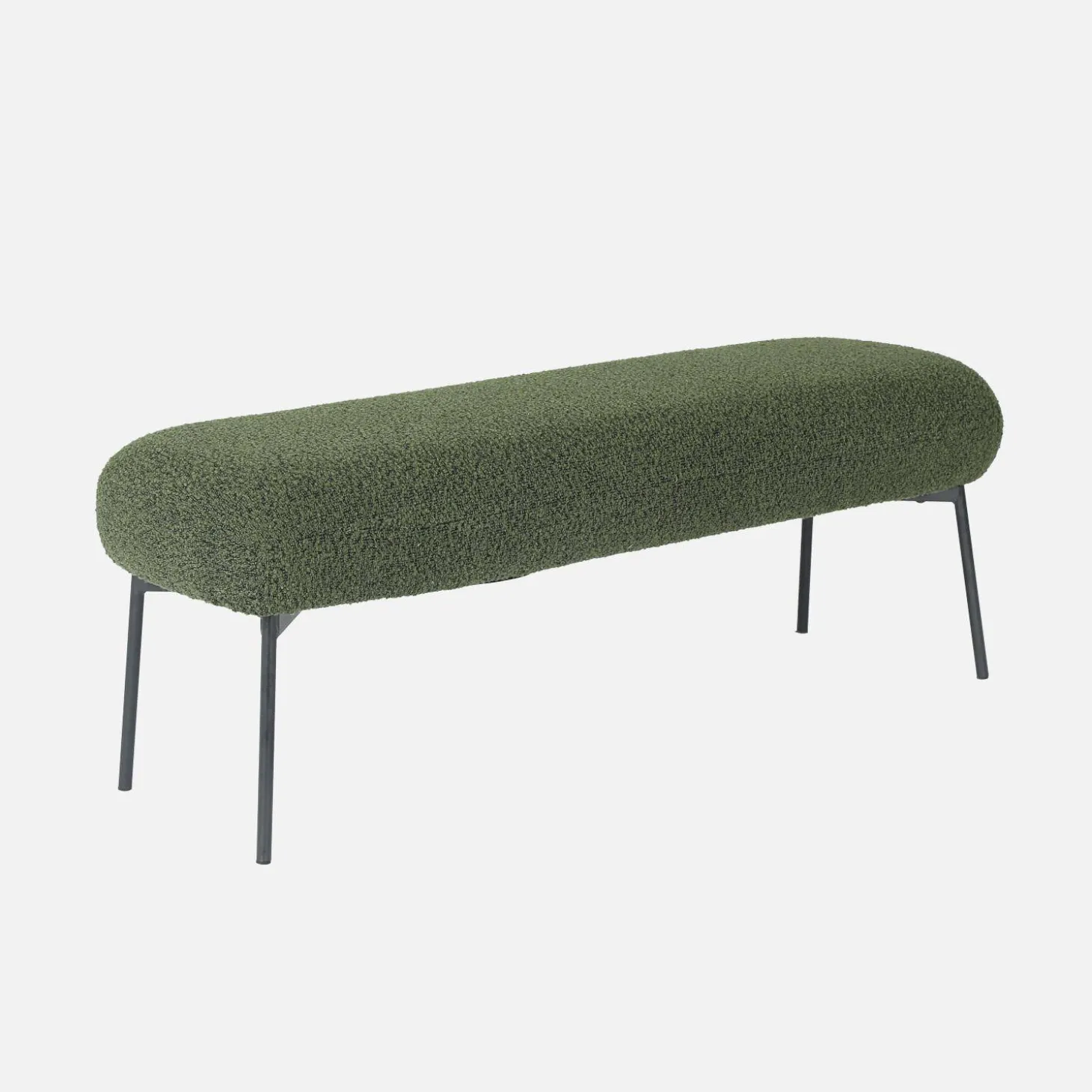 Bank, bed einde met bouclébekleding, B120 x D42,5 x H43,5cm