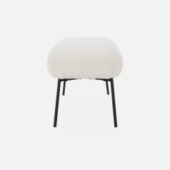 Bank, bed einde met bouclébekleding, B120 x D42,5 x H43,5cm