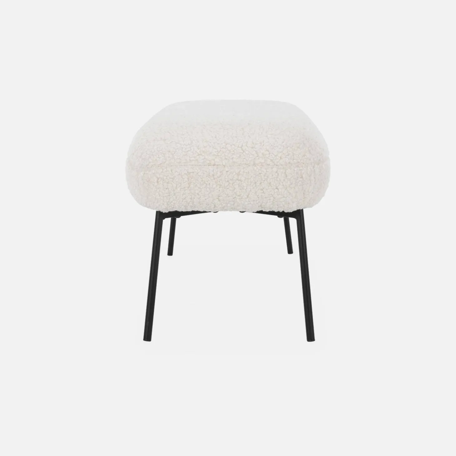 Bank, bed einde met bouclébekleding, B120 x D42,5 x H43,5cm