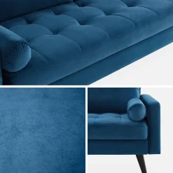 Bank 3 zitplaatsen velours bekleding