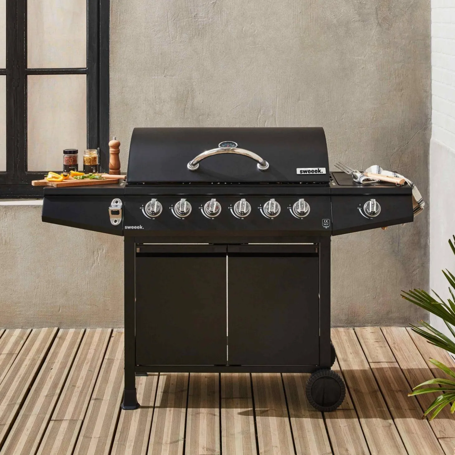 Barbecue op gas, 7 branders