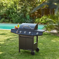 Barbecue op gas, 3 branders + 1 zijbrander