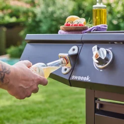 Barbecue op gas, 3 branders + 1 zijbrander