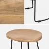 Barkruk, mangohout en staal, voetsteun, 65cm (set van 4)