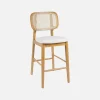 Barkruk van naturelkleurig hout en rotan 66,5 cm (set van 2)