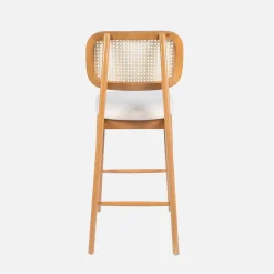 Barkruk van naturelkleurig hout en rotan 66,5 cm (set van 2)