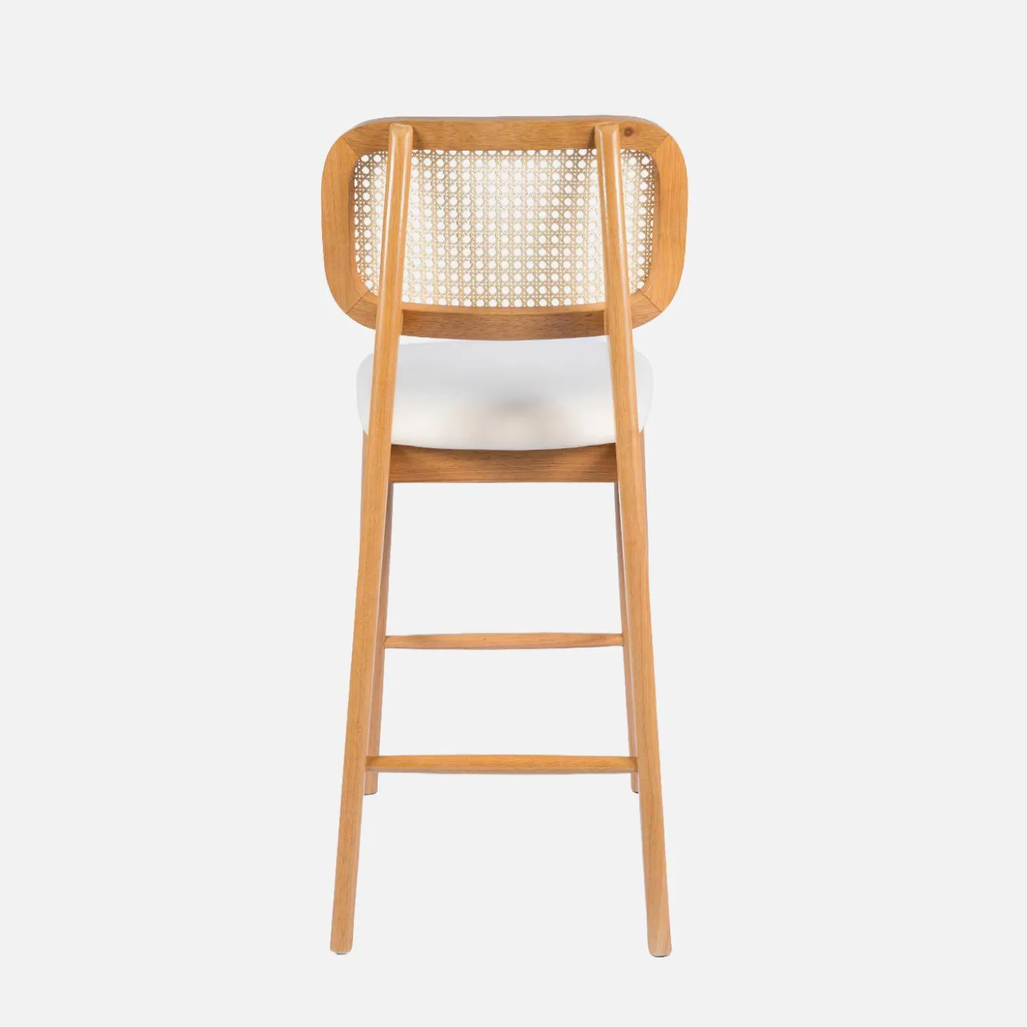 Barkruk van naturelkleurig hout en rotan 66,5 cm (set van 2)