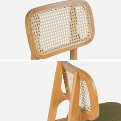 Barkruk van naturelkleurig hout en rotan 66,5 cm (set van 2)