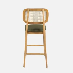 Barkruk van naturelkleurig hout en rotan 66,5 cm (set van 2)
