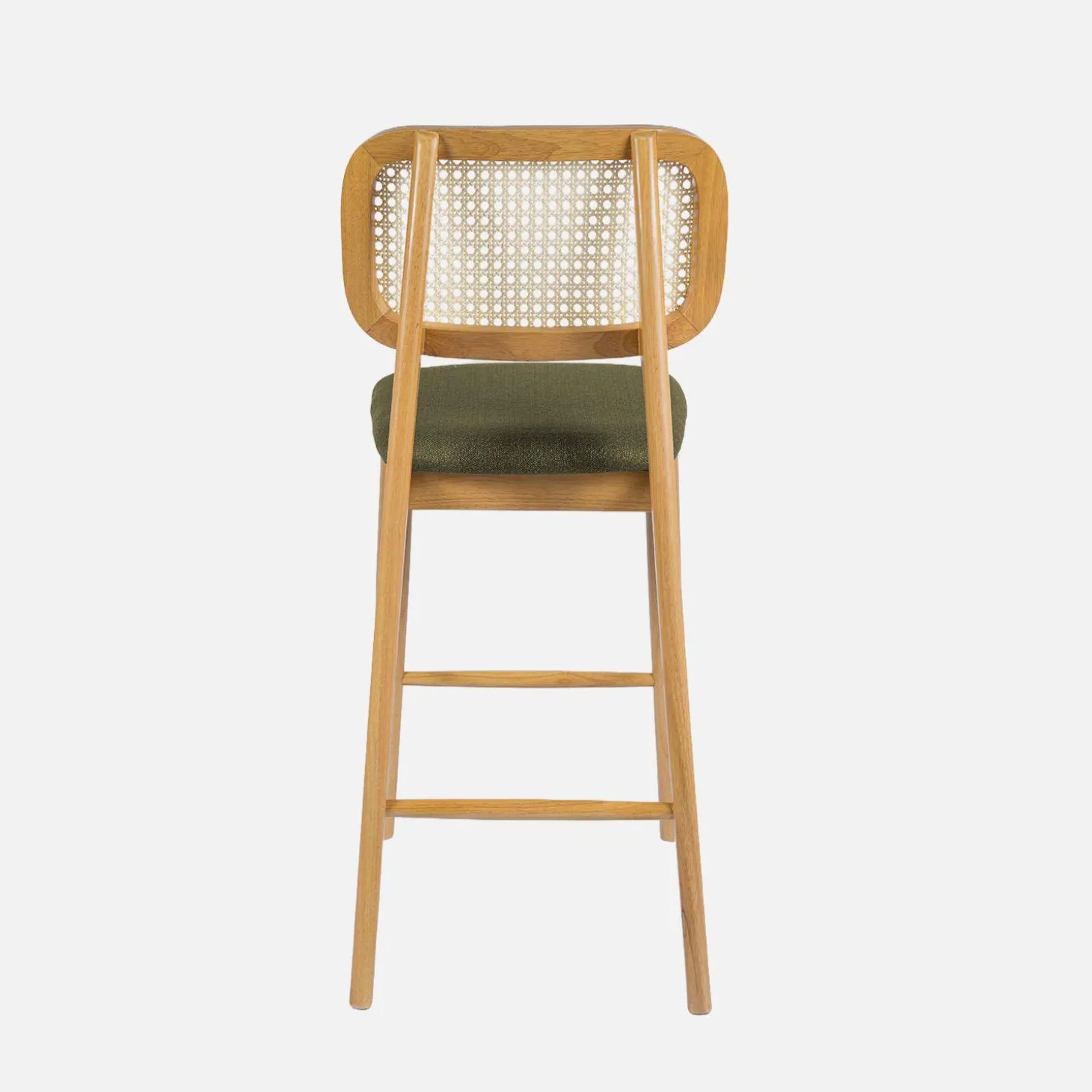 Barkruk van naturelkleurig hout en rotan 66,5 cm (set van 2)