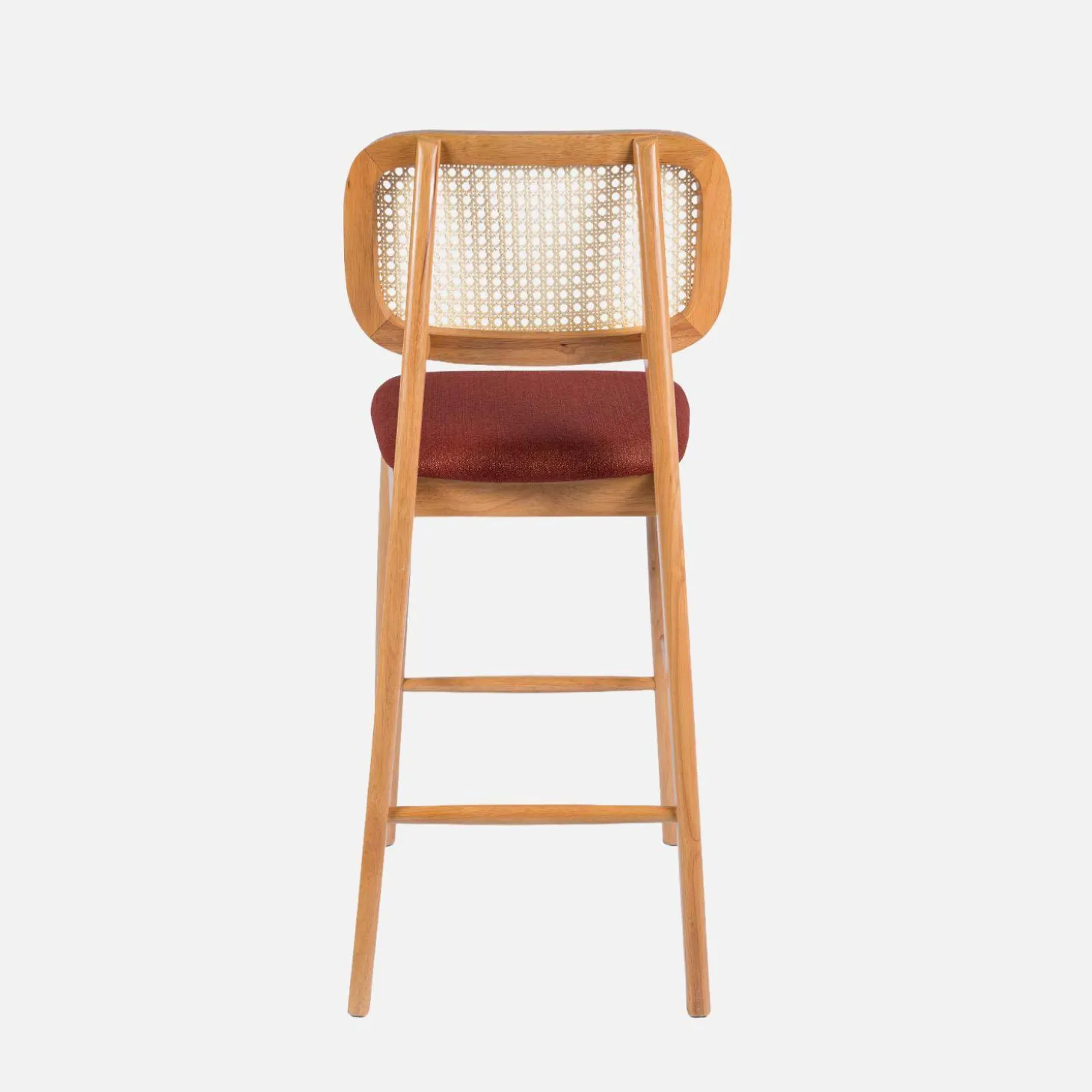 Barkruk van naturelkleurig hout en rotan 66,5 cm (set van 2)