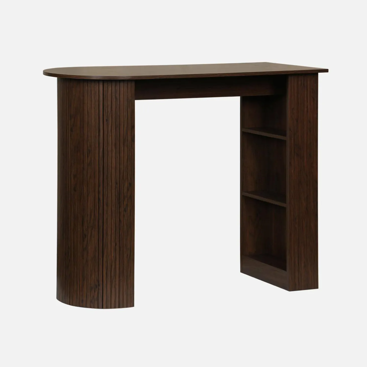 Bartafel, hoge keukentafel van houtdecor met opbergruimte
