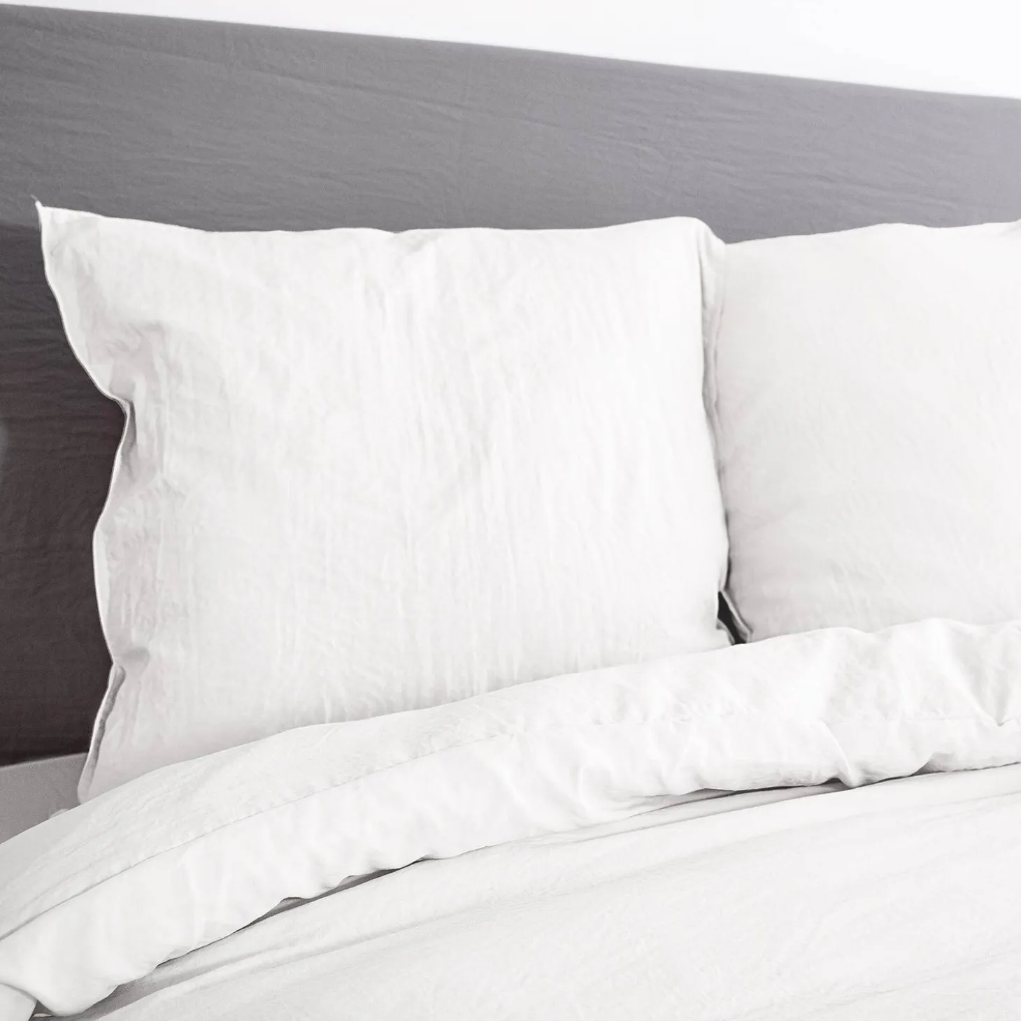 Beddengoedset in wit microvezel, voor 2-persoonsbed met 2 kussenslopen