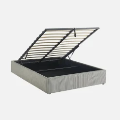 Bed met lattenbodem en corduroy 140x190 cm (fijne ribbels)